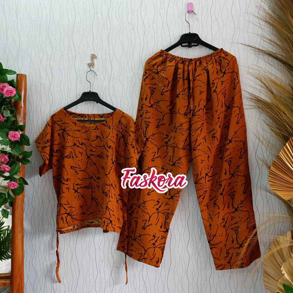 Setelan Rayon Jumbo Pendek XXL Lily / Piyama Wanita Dewasa Jumbo / Pajamas Rayon Set Lengan Pendek