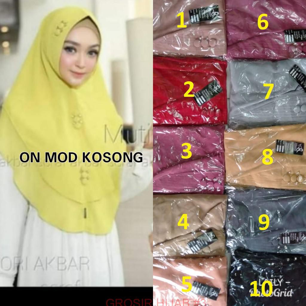 Hijab Kancing Mutiara / Jilbab Mutiara Kancing / Kancing Mutiara Bahan Ceruty