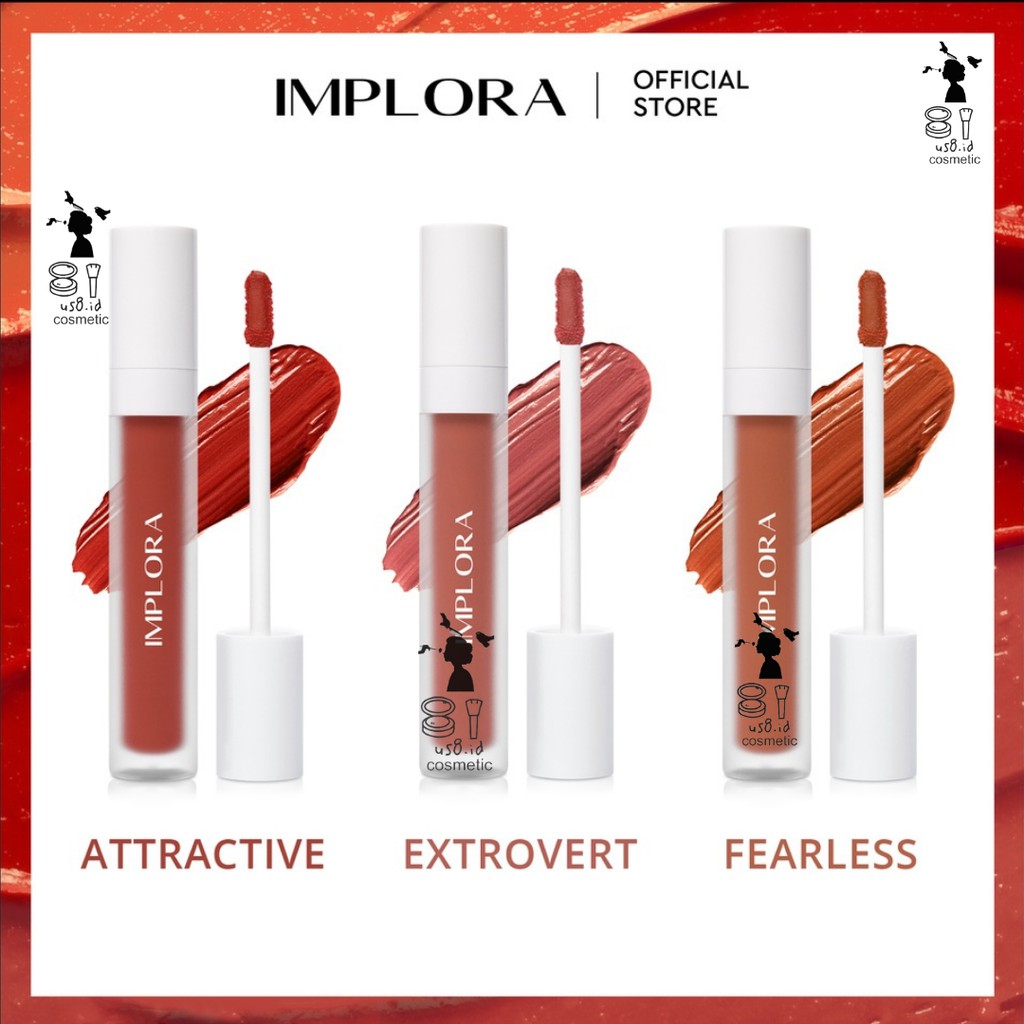 IMPLORA Lip Velvet 4,6 gram | Lip Cream | Lipstik | Lipvelvet | BPOM HALAL kosmetik bibir