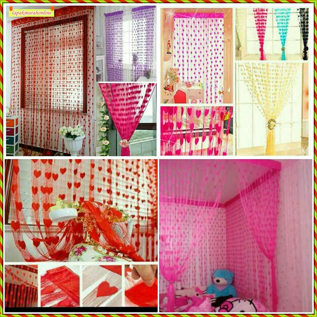 Tirai Benang Motif Love Tirai Benang Love Shopee Indonesia