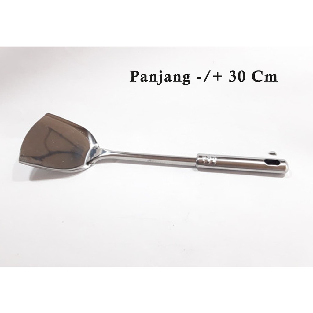 Spatula Peralatan Masak Stainless Steel Menggoreng Goreng Nasi Goreng Telur Telor Koki Chef Sodet
