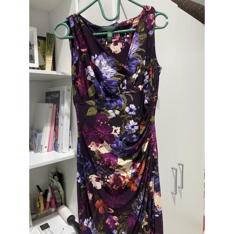 Lauren Ralph Lauren preloved purple floral evening party dress
