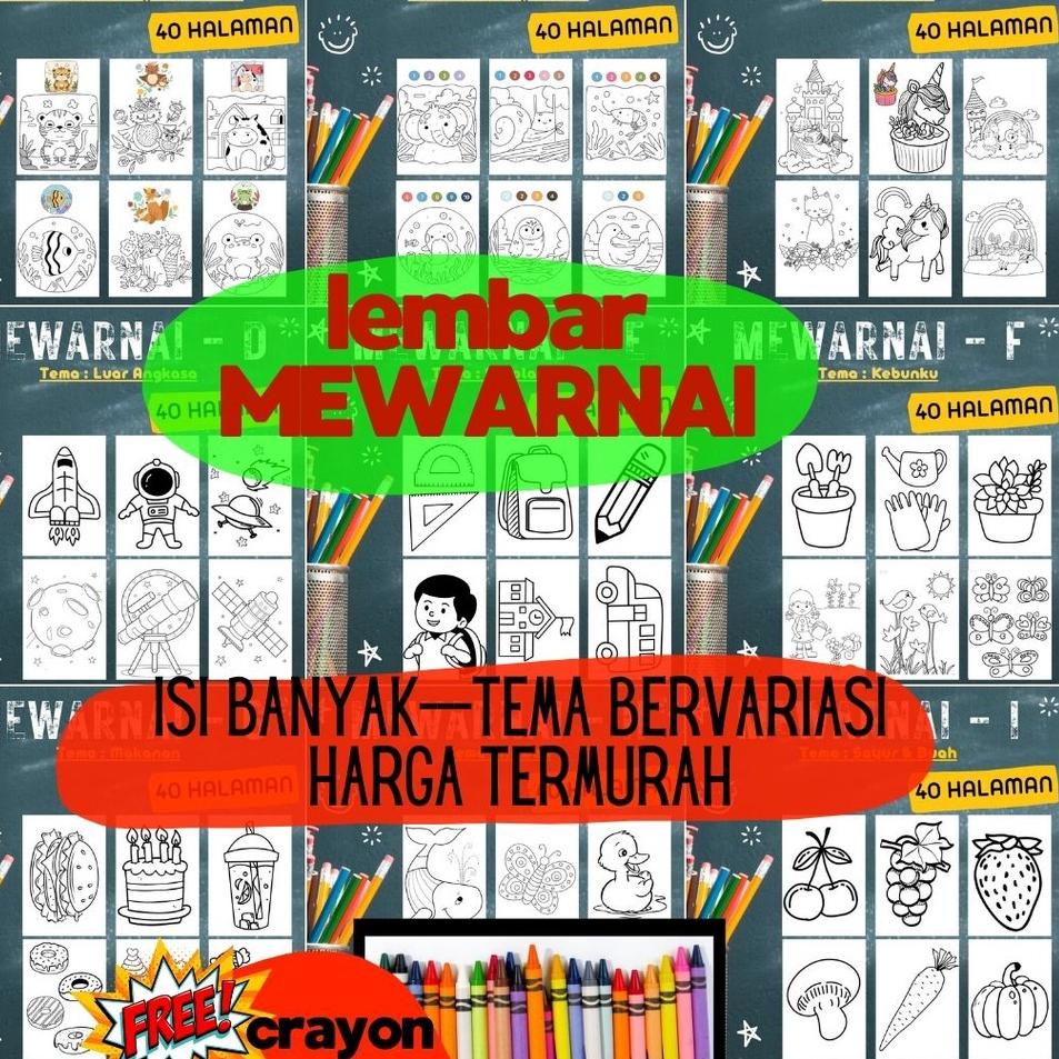 

(PROMO 0HL95) Buku Mewarnai Anak 2 3 4 5 6 Tahun Paud TK Kertas Mewarnai Anak Perempuan Laki Laki Coloring Book For Kids Mainan Edukasi Lembar Mewarnai Jumbo Giant Raksasa Super Besar ✤