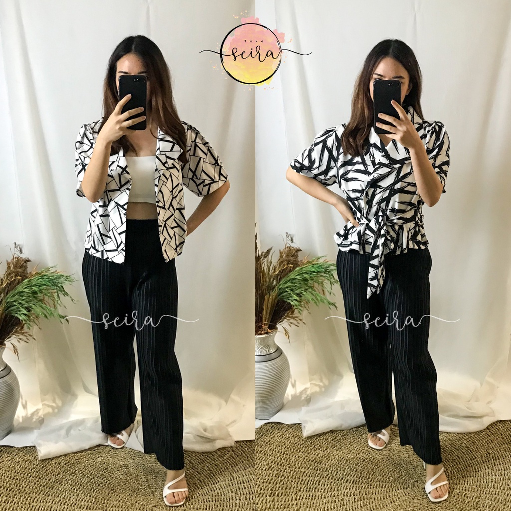 [BISA COD] LILA &amp; LEONA TOP - Blazer Pendek Outer Atasan / Baju Bangkok Premium Import (tanpa kemben