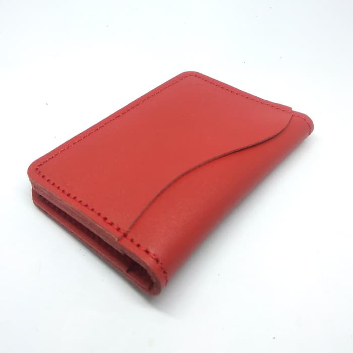 dompet kartu kulit asli card wallet warna merah PHWL263