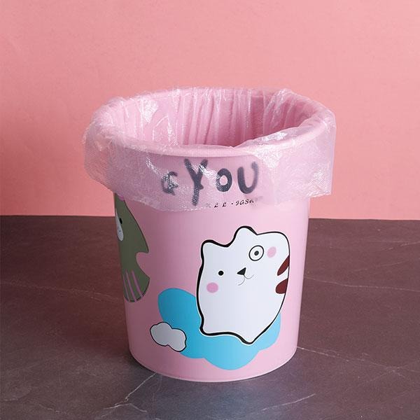 Tempat Sampah Plastik Samono SGC001 Desain Kartun Lucu Anti Pecah-PINK