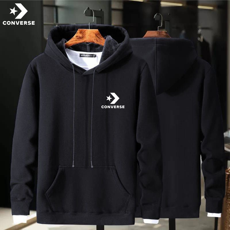 LOGOCONVERSE Jaket Sweater Distro - Sweater Hoodie Pria Dan Wanita Flece Tebal