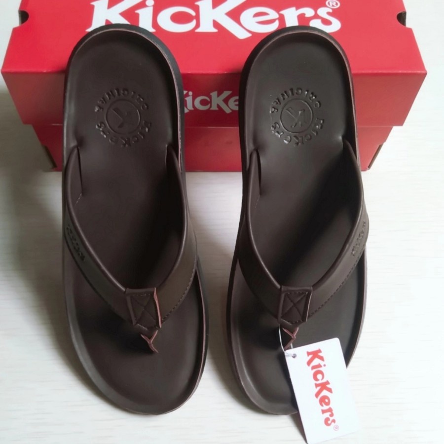 sandal kickers pria - sandal jepit kickers kulit - sandal pria kickers Original 100%