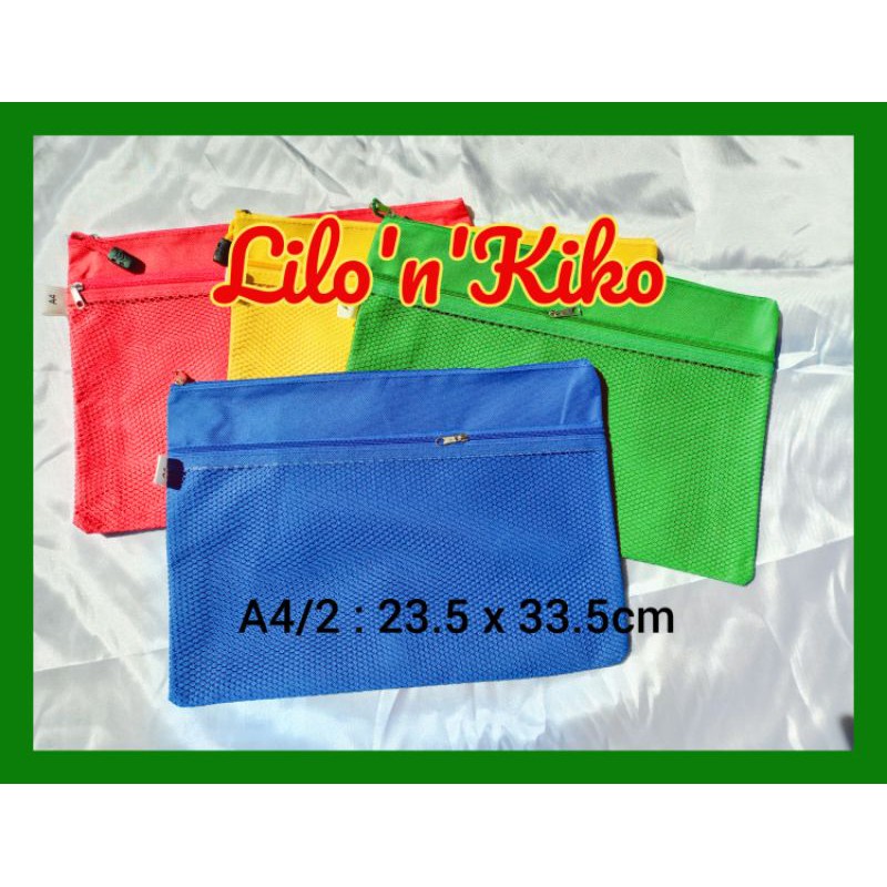 

map dokumen resleting jaring / zipper bag a4 /2 slt