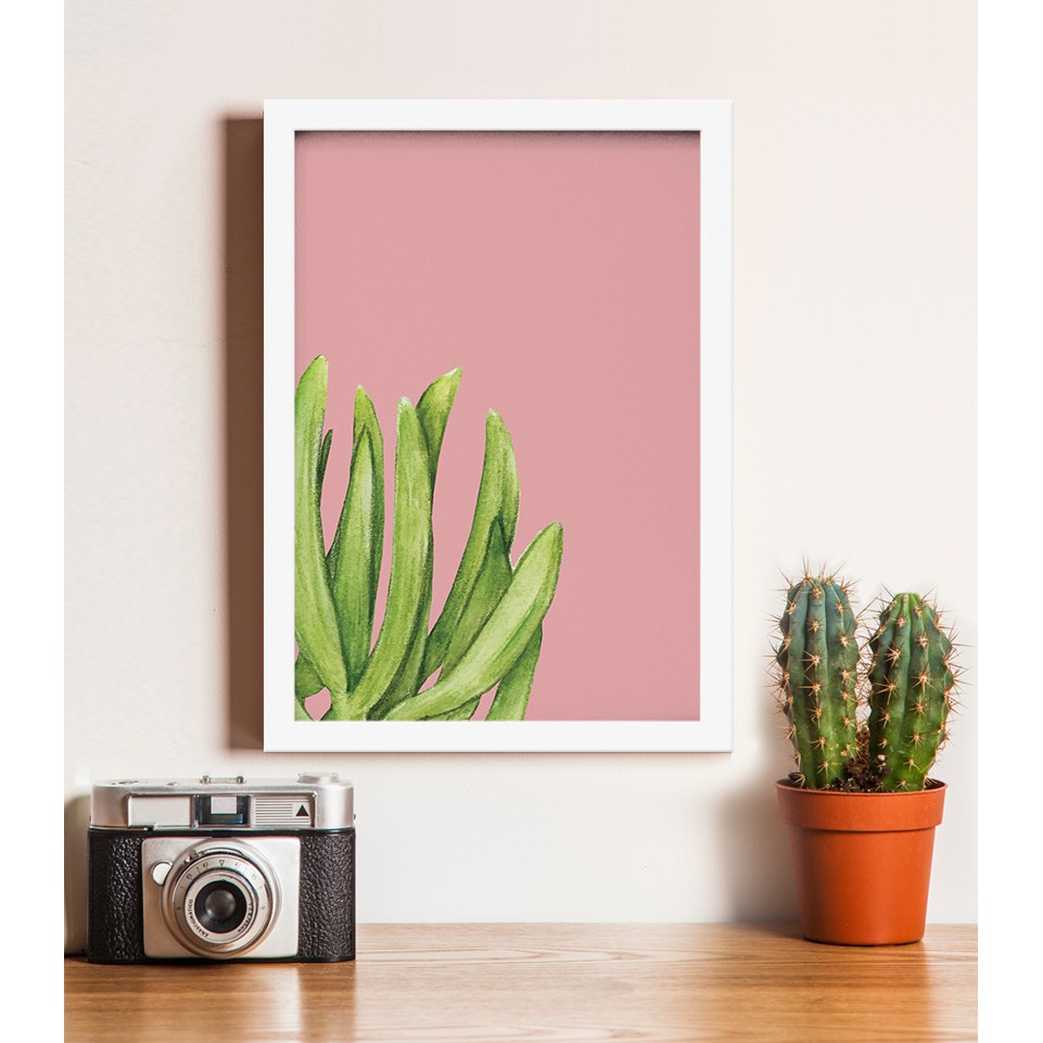 Wall Decor Frame Bingkai Fiber Poster Cute Kaktus Koleksi 002 | Shopee