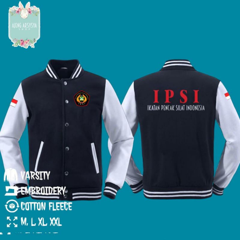 Jaket Baseball Hitam Putih IPSI