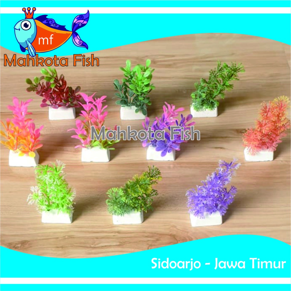 Hiasan Aquarium TANAMAN GANDA (CAMPUR) | Bunga Plastik Aquarium | Bunga Hiasan Aquarium | Tanaman Hias Aquarium