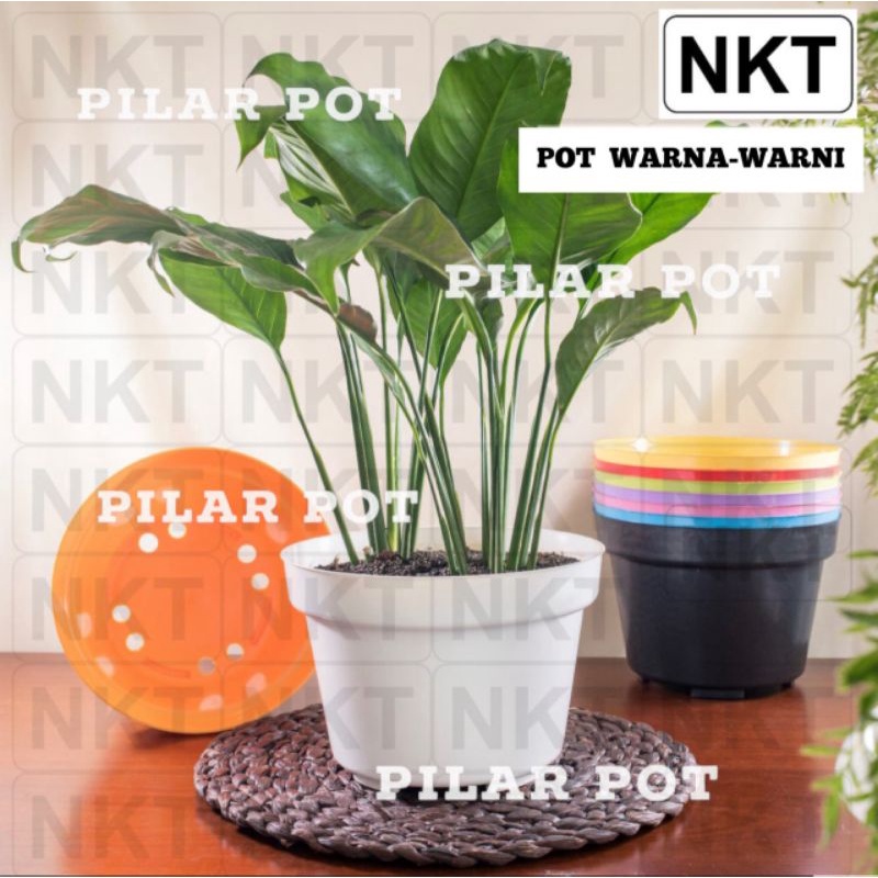 pot bunga tanaman nkt polos 17 warna warni - NKT POLOS