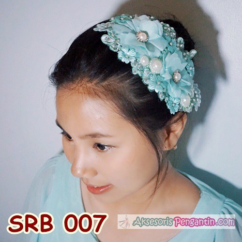 [READY STOK] AKSESORIS WEDDING PESTA SIRKAM RAMBUT BROKAT BIRU SRB007