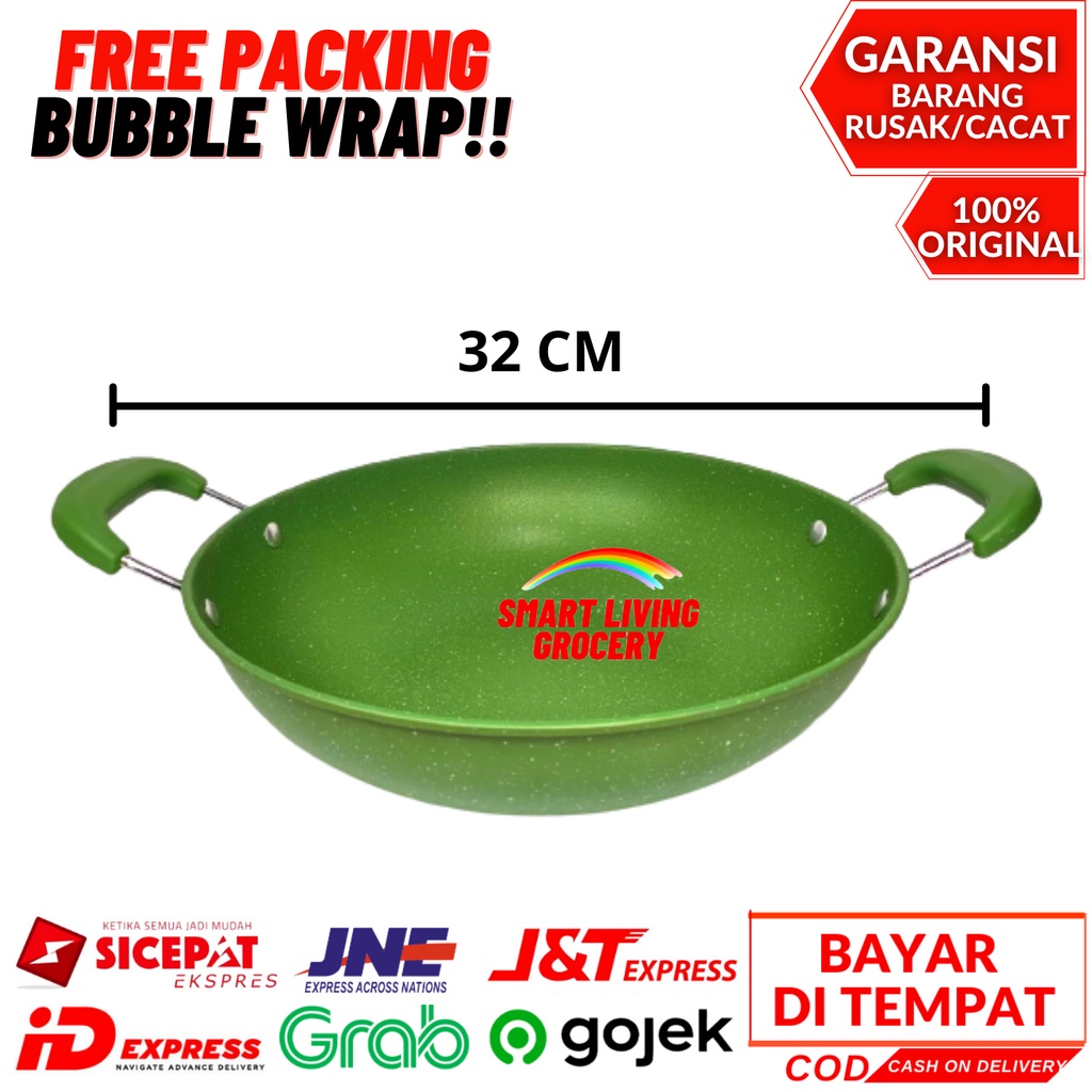 PANCI WAJAN ENAMEL ALAT PENGGORENGAN DAPUR ANTI LENGKET PANCI KERAMIK SET SERBAGUNA GSF 2034 2232-5