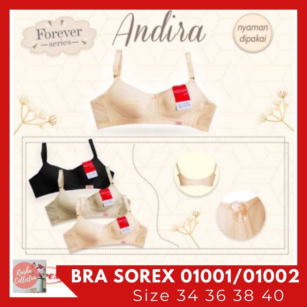 Bra  Sorex 01001/01002 Tanpa Kawat Tanpa Busa Harga Murah