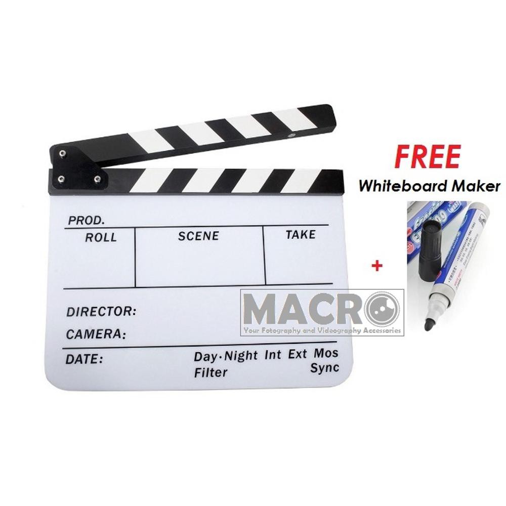 Promo Acrylic Clapperboard Director TV Film Movie Cut Action Scene Diskon