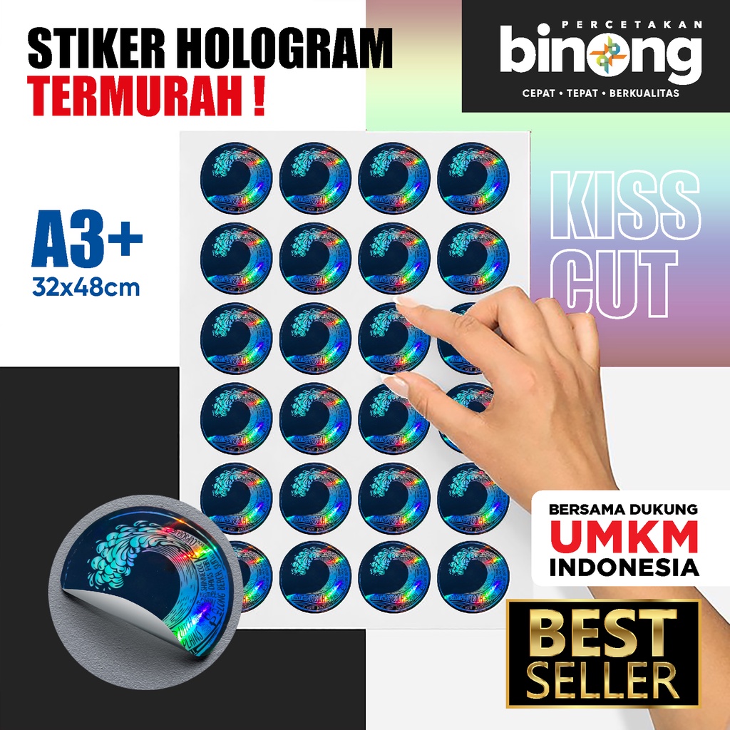 

Cetak Sticker Hologram / Stiker Rainbow / Lebel Pelangi Custom