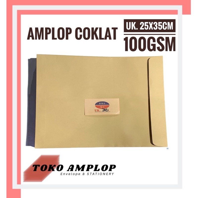 

Amplop Folio Tebal 100 GSM 25x35cm ( POLOS 310 TALI / TANPA TALI ) RJ4