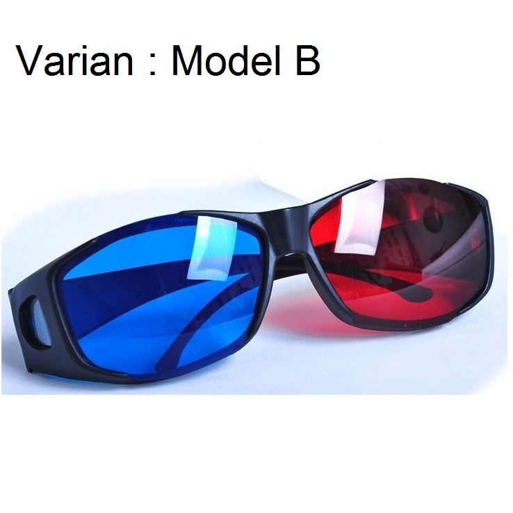 Black Frame Red Blue Cyan 3D Glasses Kacamata 3 Dimensi Anaglyph TV