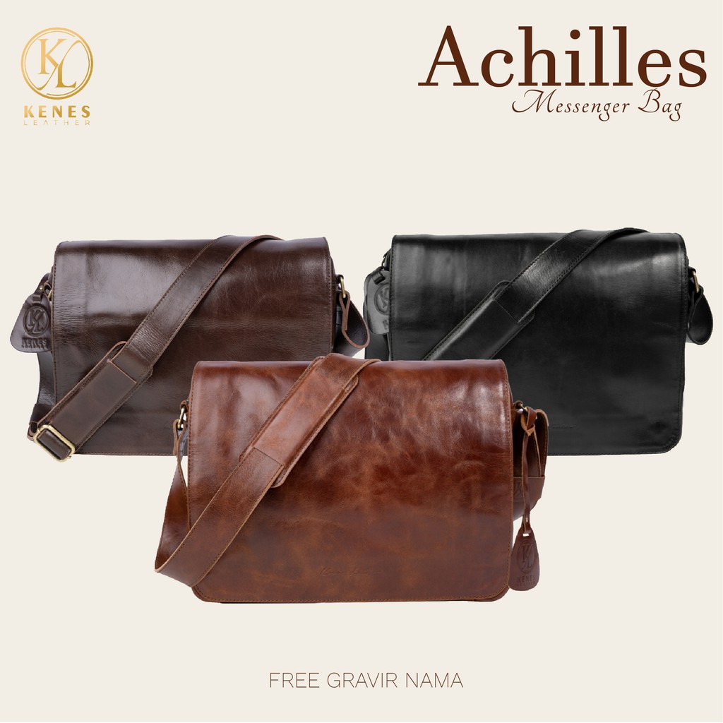 Messenger Bag Kulit Asli - ACHILLES POSTMAN - Kenes Leather