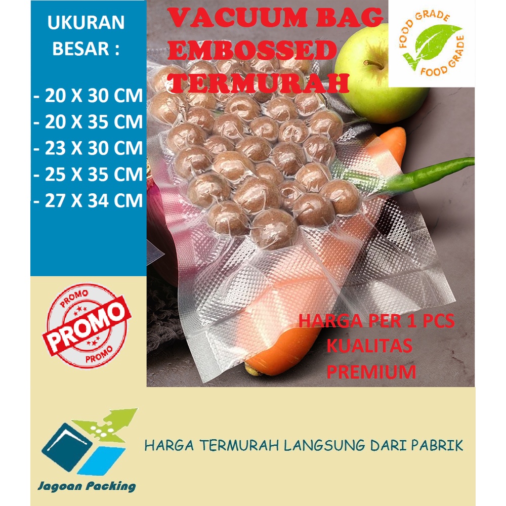 PLASTIK VACUUM VACUM VAKUM TERMURAH MAKANAN EMBOSS UK BESAR PREMIUM