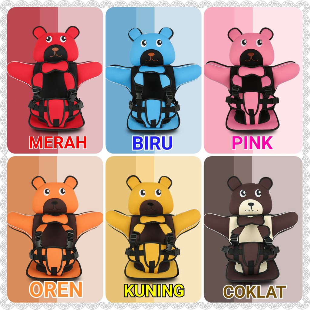 DUDUKAN SAFETY ANAK MOBIL/SAFETY CAR SEAT PORTABLE TEDDY BEAR