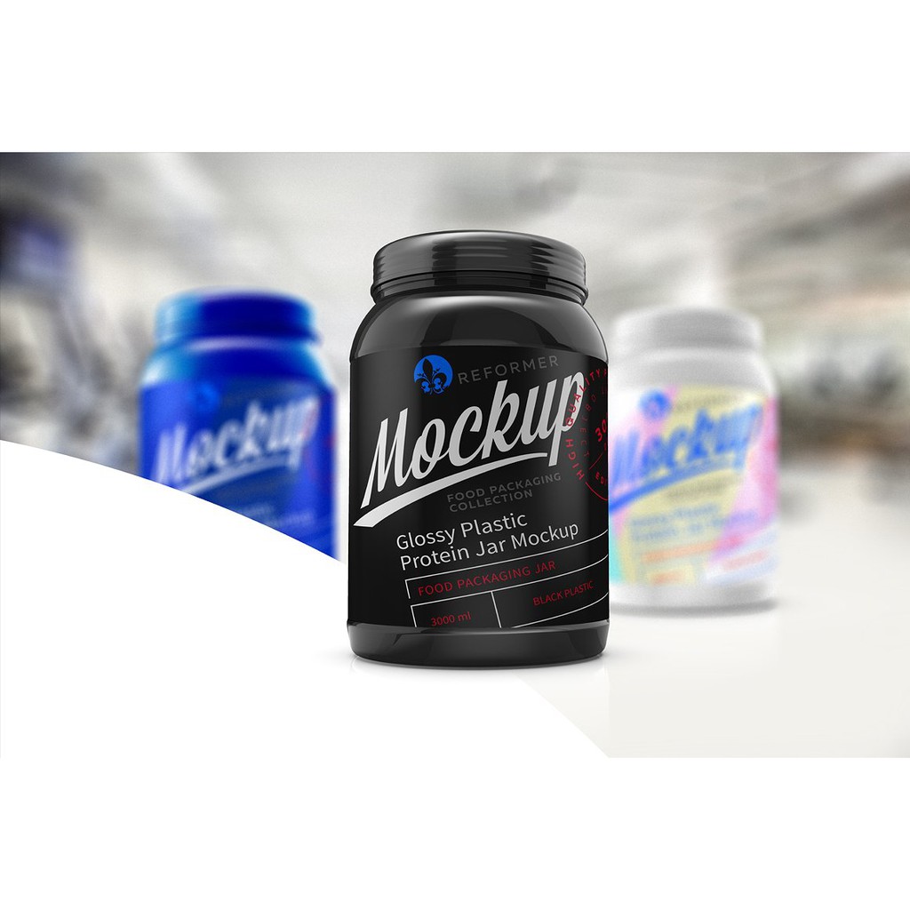 Plastic Protein Jar 2 Mock-Ups Files - Adobe Photoshop