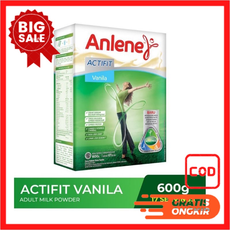 

Susu Anlene Actifit Susu Bubuk Vanila 600 g I 100% original PROMO