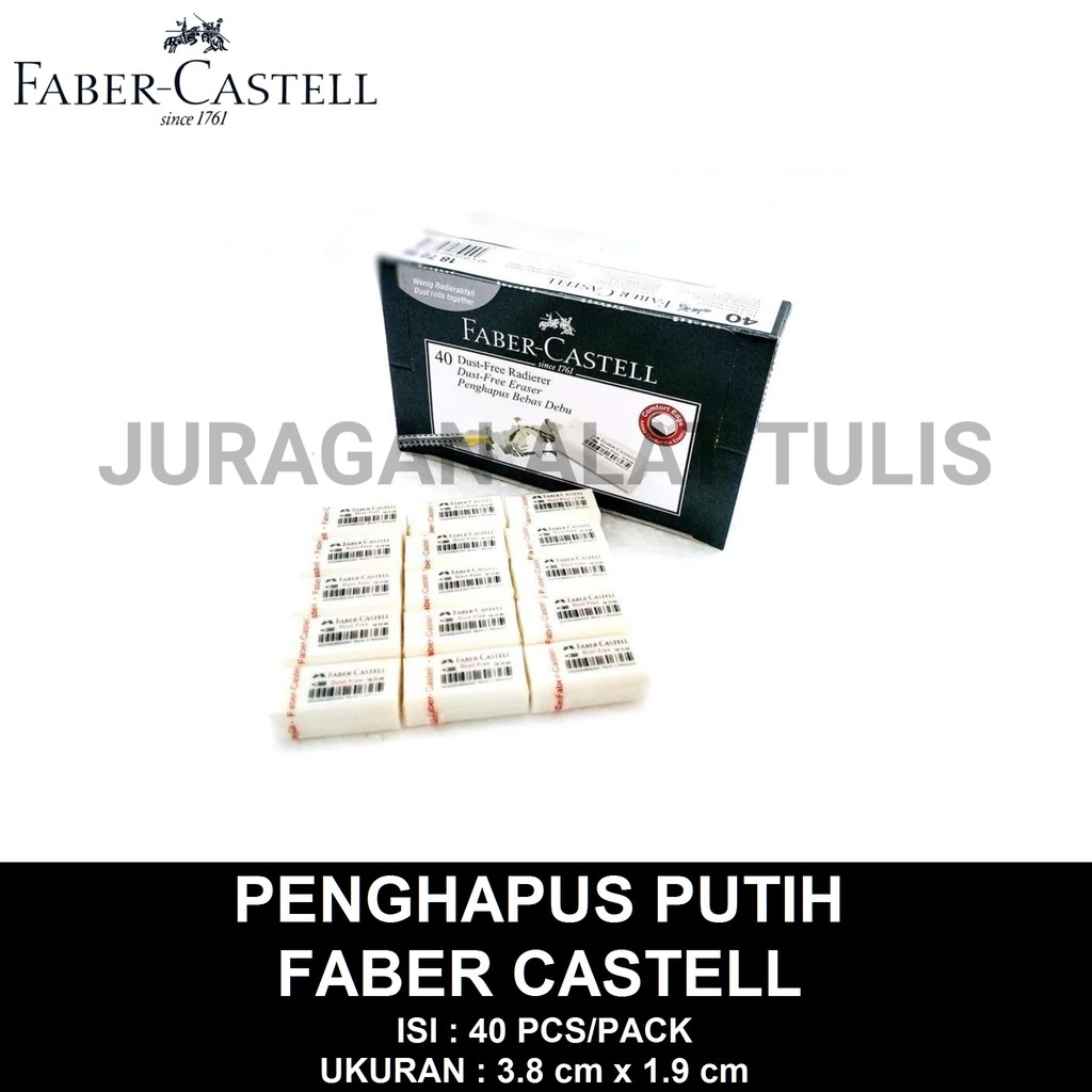 

PENGHAPUS / STIP / ERASER FABER CASTELL PUTIH KECIL