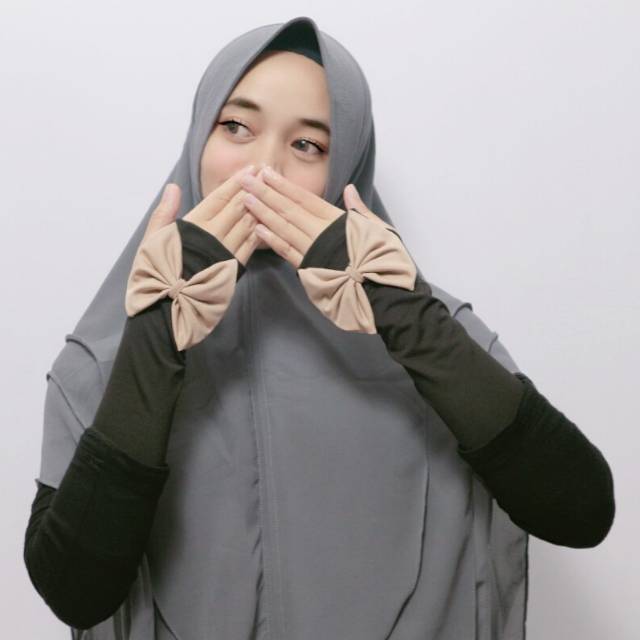 Manset tangan Pita kombi / handsock jempol / fashion muslim / manset wanita / aksesoris wanita