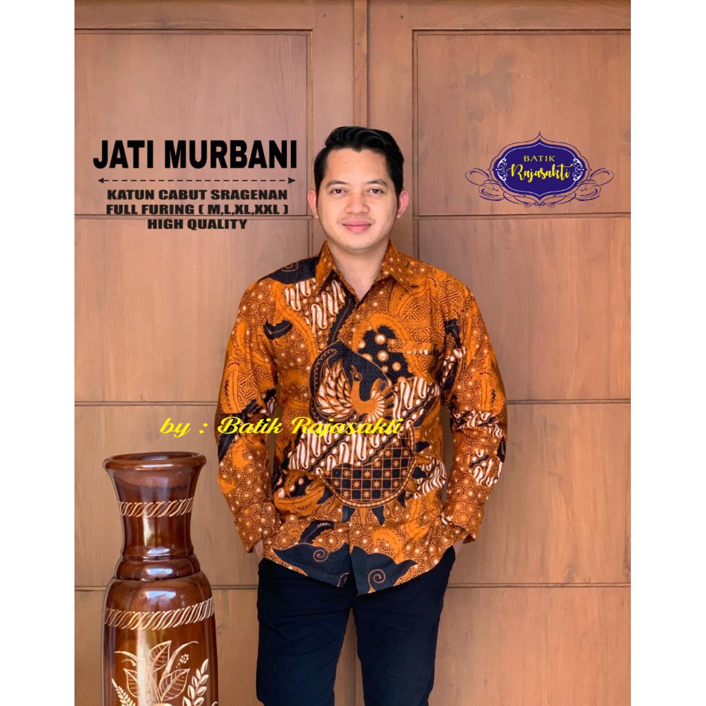 JATI MURBANI RAJASAKTI KEMEJA BATIK SOLO PRIA LENGAN PANJANG PENDEK LAPIS FURING ATASAN PREMIUM MODERN KATUN HALUS KUPU ABANG IJO KUSUMA WIJAYA 3 KUSUMO KUSUMOTRISNO LAKSMANA LOVEBIRTH LURUS HATI MACAN KUJANG MACAN KUNING DONGKER MACAN NGAUNG MACAN