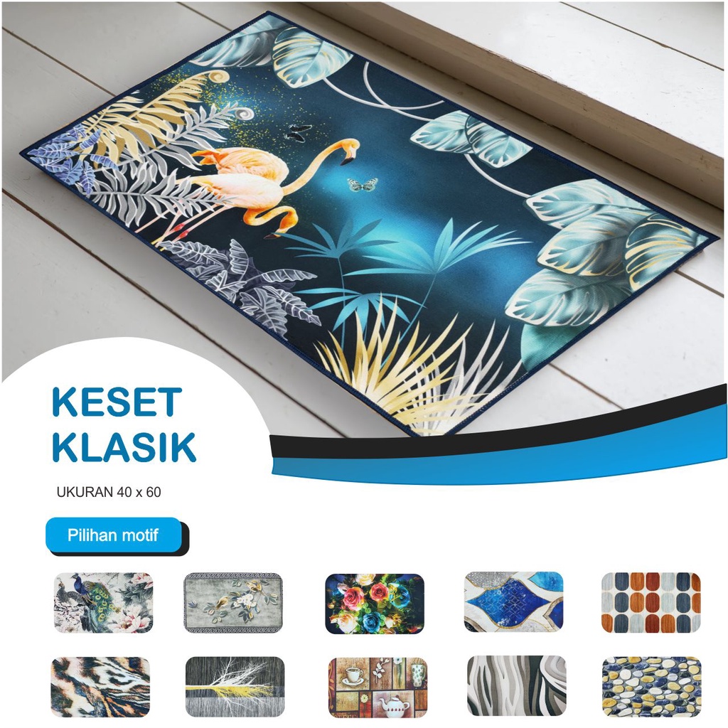 Keset Klasik Anti Slip Banyak Motif Modern Ukuran 40x60CM