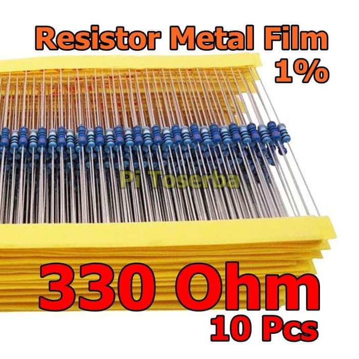 Per 10pcs Resistor Metal Film Nilai 330 Ohm 0.25 watt