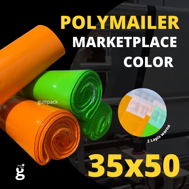 

Plastik Packing Olshop 35x50CM / Polymailer Warna Hijau / Polymailer Warna Orange / PE Glossy
