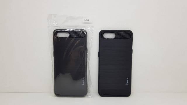 IPaky Carbon Oppo A3S 6.2 inchi Soft Case Oppo A3S Slim Fit Carbon ANTI MELAR TIDAK MENGUNING