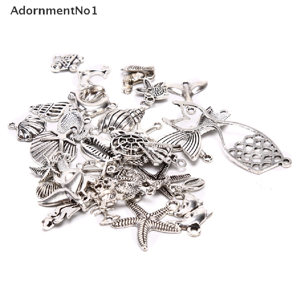 (AdornmentNo1) 40pcs / Set Liontin Bentuk Hewan Laut Gaya Vintage Untuk Kerajinan Tangan DIY