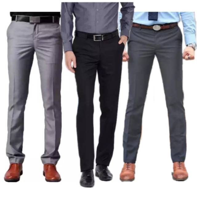  Celana katun pria slim fit  Celana  formal Celana  kerja 