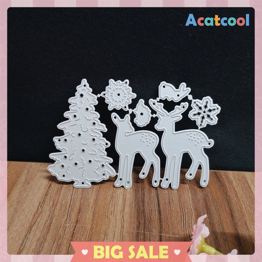 Christmas Tree Elk Cut Die DIY Scrapbooking Embossing Paper Card Stencils