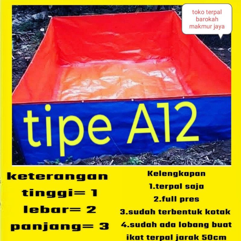 Terpal kolam kotak 2x3x1 A12