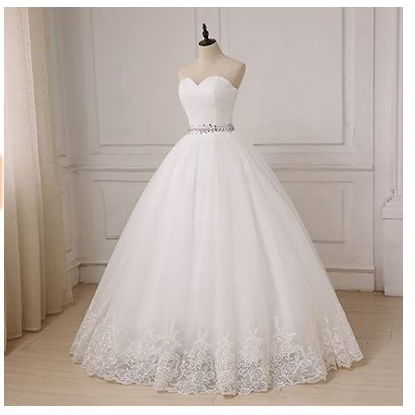 Gaun pengantin putih sexy mewah payet mutiara bordir luxury