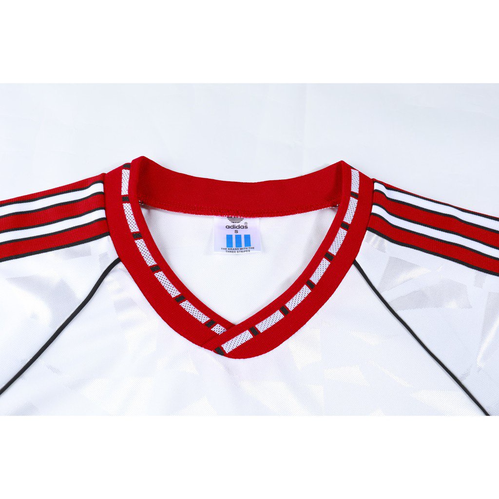 1991 MU Manchester United Away White Retro Jersey Football Soccer Training Jersi Short Sleeve Men's