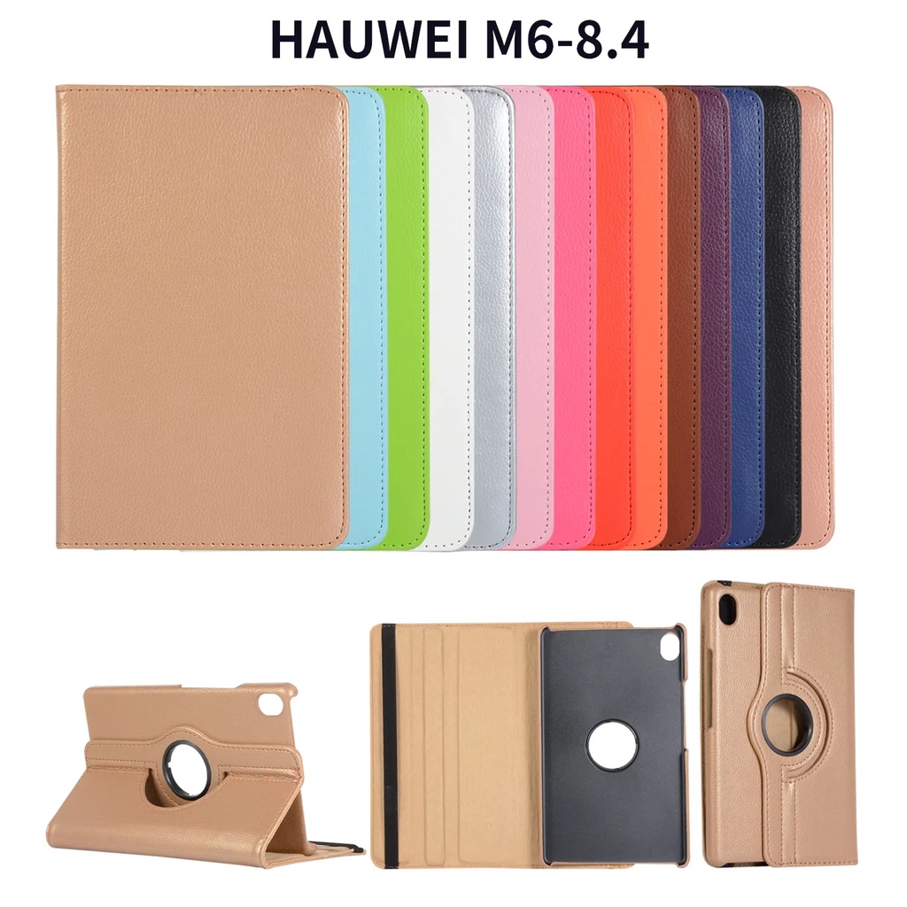 Casing Pelindung Tablet Untuk Huawei MediaPad M6 8.4 (2019) Cover 8.4-inch Fashion360° Casing Kulit Flip Stand Putar