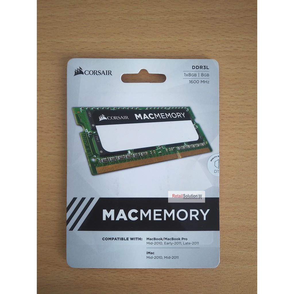 Corsair Mac Memory DDR3L 8GB 1600MHz SODIMM - CMSA8GX3M1A1600C11