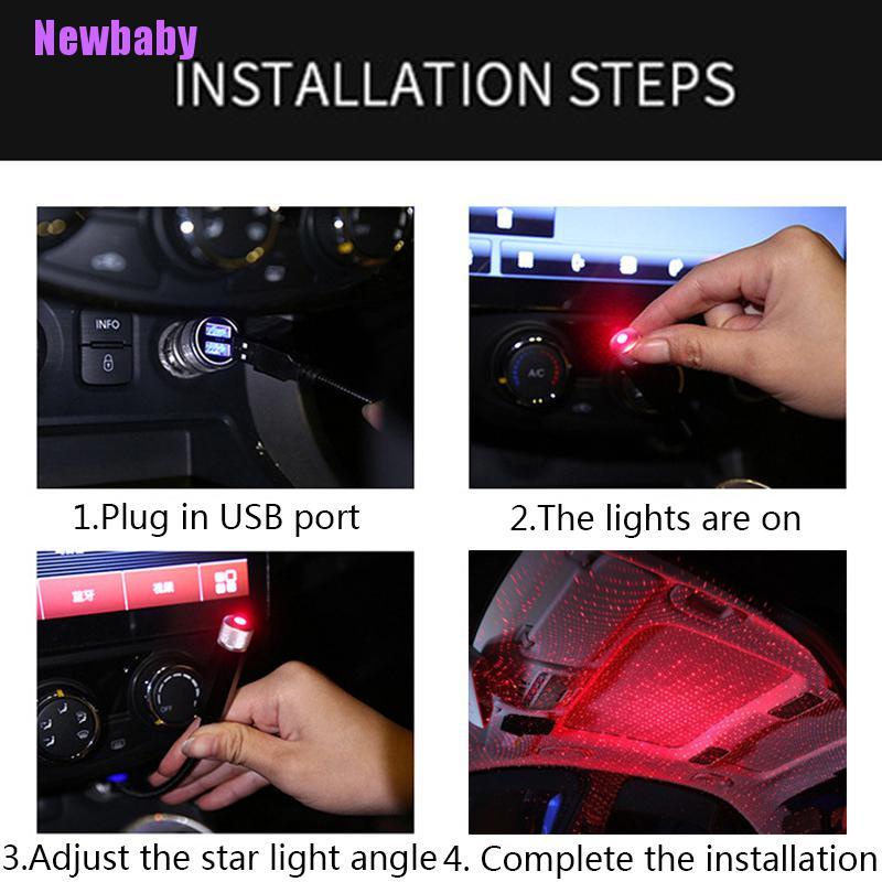 (Newbaby) Lampu LED USB Motif Langit Berbintang Untuk Interior Mobil