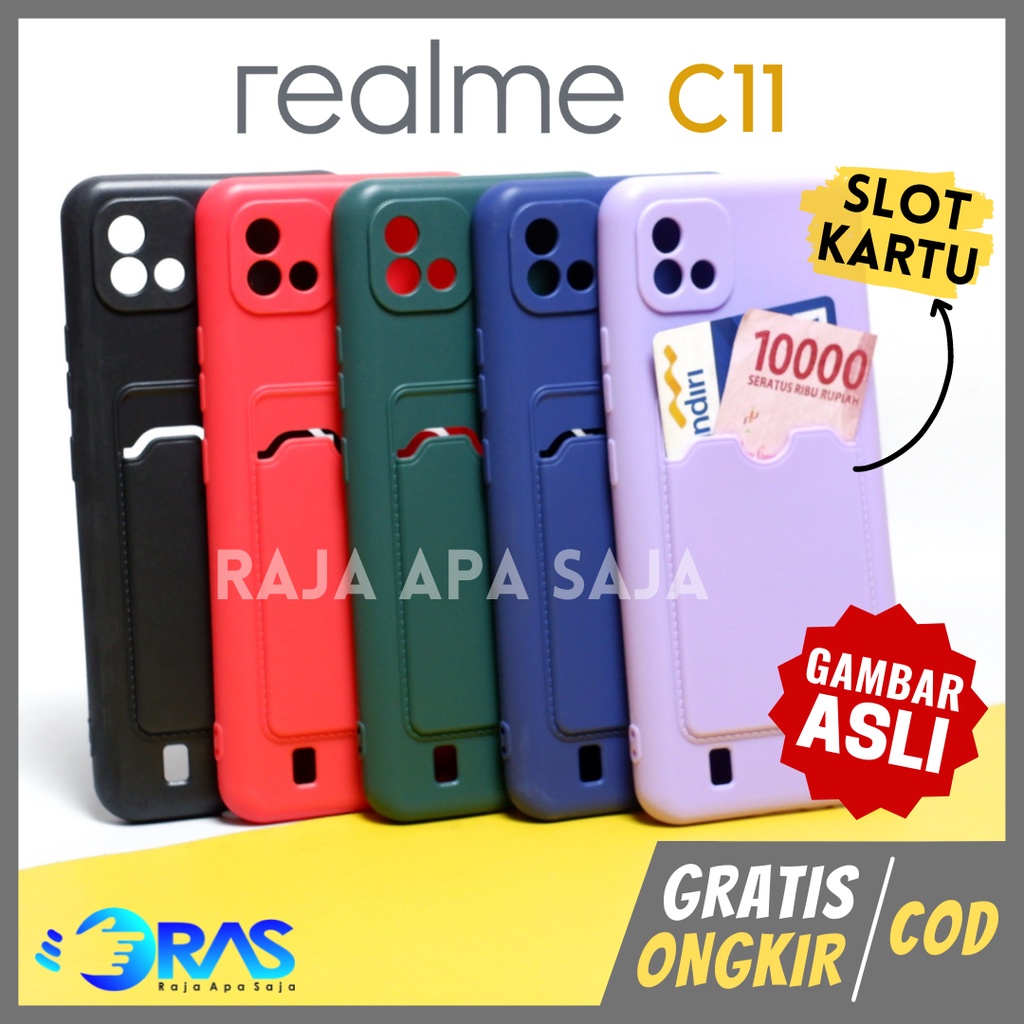 Soft Case REALME C11 C 11 2021 - Dompet Kartu Sopkes Sofcase Relmi Realmi Relme Rilmi Tempat Kartu C