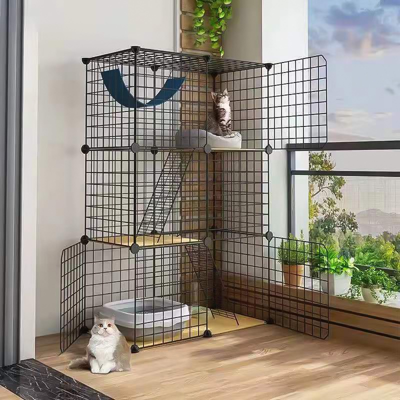 olla DIY Kandang Hewan Peliharaan / Kandang Kucing / Kandang Anjing / Kandang Kelinci / Kandang Hamster /  Pagar Besi-set lengkap-4