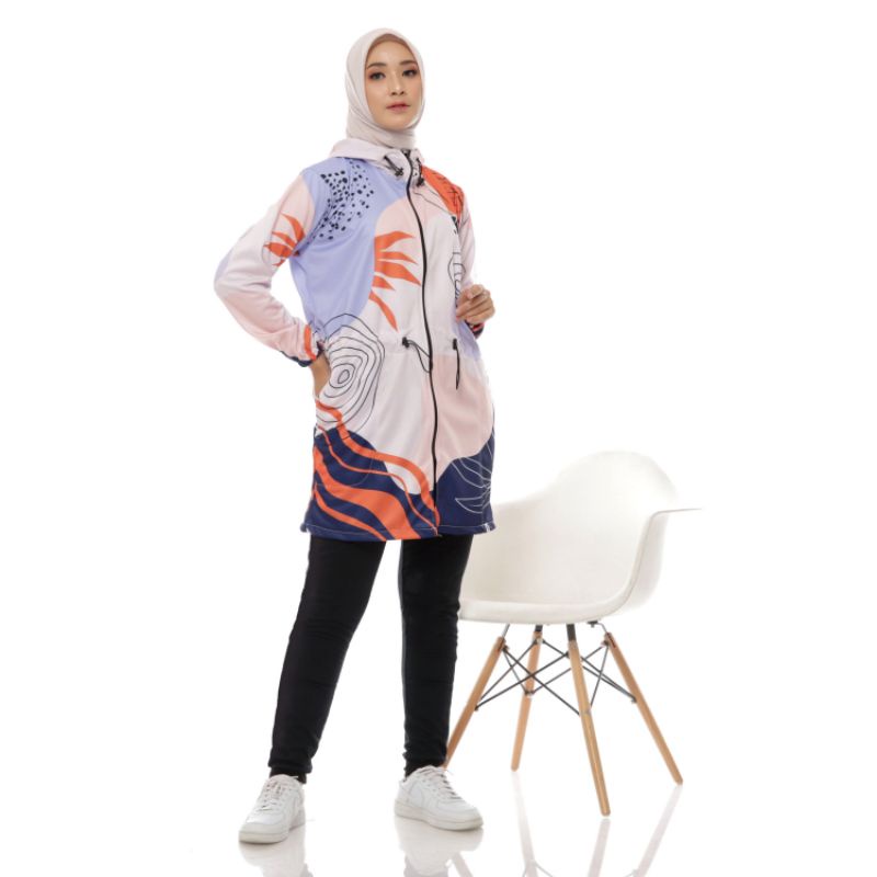 Jaket Printing Wanita - Jaket Olahraga Sepeda Gowes Wanita (Bukan Parasut)-2