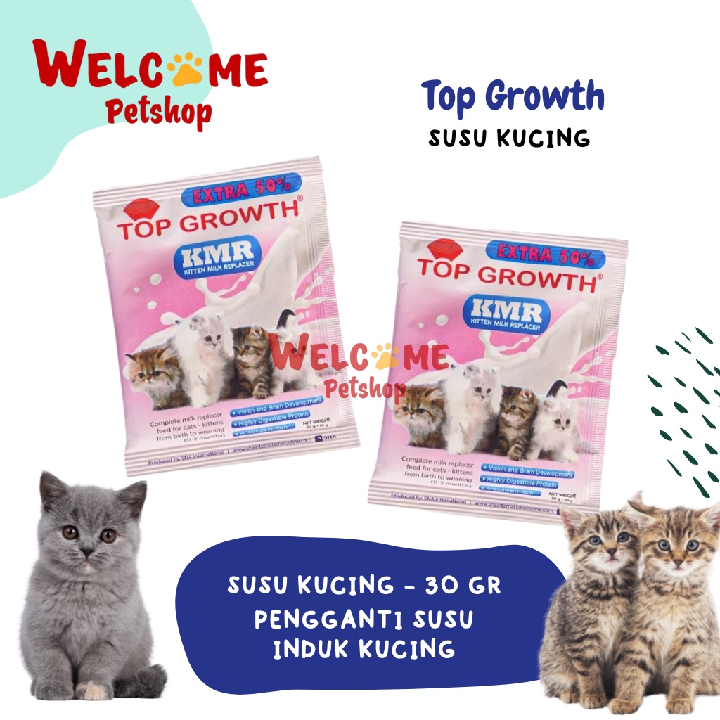 Top Growth 30g Susu Anak Kucing Kitten Pengganti Susu Induk Milk