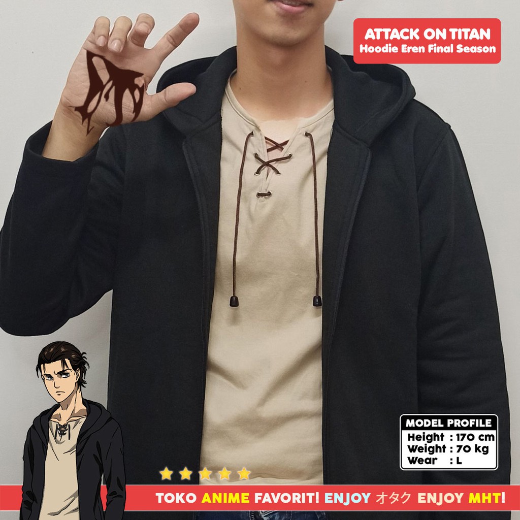 Jaket Hoodie AOT Eren Final Season Shingeki No Kyojin / Attack On Titan - Yaegerist - myhobbytown